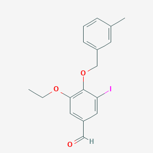 molecular formula C17H17IO3 B3684865 3-Ethoxy-5-iodo-4-[(3-methylphenyl)methoxy]benzaldehyde 