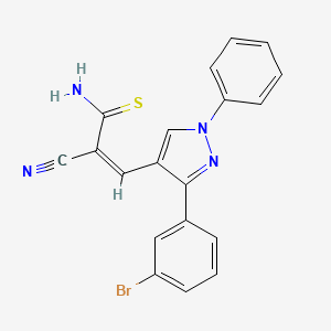 3-[3-(3-bromophenyl)-1-phenyl-1H-pyrazol-4-yl]-2-cyano-2-propenethioamide