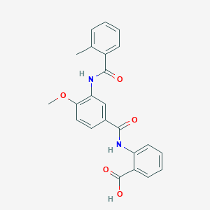 molecular formula C23H20N2O5 B3684914 2-[4-METHOXY-3-(2-METHYLBENZAMIDO)BENZAMIDO]BENZOIC ACID 