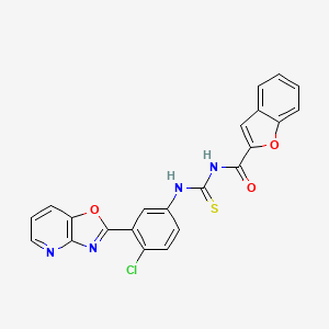 molecular formula C22H13ClN4O3S B3684926 3-(1-BENZOFURAN-2-CARBONYL)-1-(4-CHLORO-3-{[1,3]OXAZOLO[4,5-B]PYRIDIN-2-YL}PHENYL)THIOUREA 