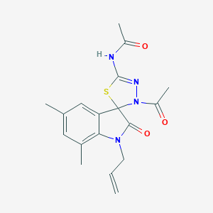 N-(4-acetyl-5',7'-dimethyl-2'-oxo-1'-prop-2-enylspiro[1,3,4-thiadiazole-5,3'-indole]-2-yl)acetamide
