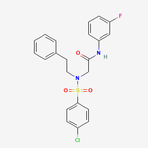 2-[(4-chlorophenyl)sulfonyl-(2-phenylethyl)amino]-N-(3-fluorophenyl)acetamide