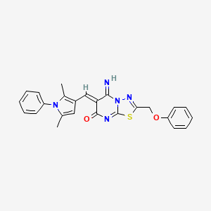 molecular formula C25H21N5O2S B3684949 6-[(2,5-dimethyl-1-phenyl-1H-pyrrol-3-yl)methylene]-5-imino-2-(phenoxymethyl)-5,6-dihydro-7H-[1,3,4]thiadiazolo[3,2-a]pyrimidin-7-one 