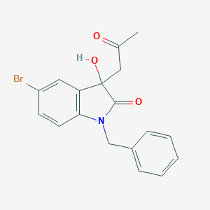 molecular formula C18H16BrNO3 B368497 1-benzyl-5-bromo-3-hydroxy-3-(2-oxopropyl)-1,3-dihydro-2H-indol-2-one CAS No. 183014-92-8