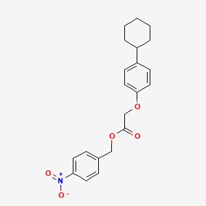 molecular formula C21H23NO5 B3684979 (4-Nitrophenyl)methyl 2-(4-cyclohexylphenoxy)acetate 