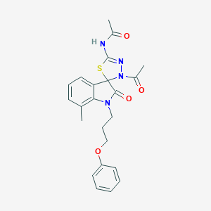 N-[4-acetyl-7'-methyl-2'-oxo-1'-(3-phenoxypropyl)spiro[1,3,4-thiadiazole-5,3'-indole]-2-yl]acetamide