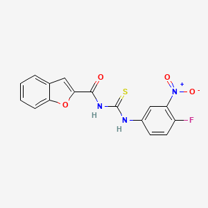 N-[(4-fluoro-3-nitrophenyl)carbamothioyl]-1-benzofuran-2-carboxamide