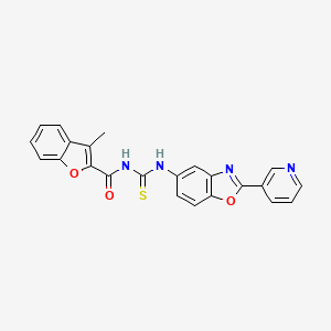 3-methyl-N-{[2-(pyridin-3-yl)-1,3-benzoxazol-5-yl]carbamothioyl}-1-benzofuran-2-carboxamide