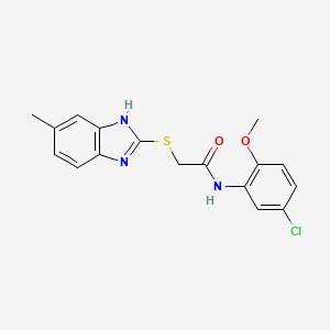 N~1~-(5-CHLORO-2-METHOXYPHENYL)-2-[(5-METHYL-1H-1,3-BENZIMIDAZOL-2-YL)SULFANYL]ACETAMIDE