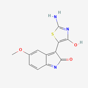 3-(2-imino-4-oxo-1,3-thiazolidin-5-ylidene)-5-methoxy-1,3-dihydro-2H-indol-2-one