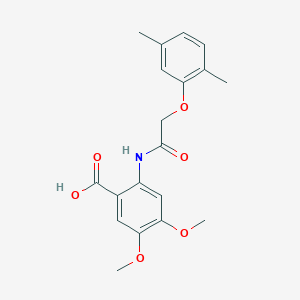 molecular formula C19H21NO6 B3685029 2-{[(2,5-dimethylphenoxy)acetyl]amino}-4,5-dimethoxybenzoic acid 