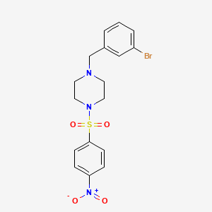 molecular formula C17H18BrN3O4S B3685034 1-[(3-BROMOPHENYL)METHYL]-4-(4-NITROBENZENESULFONYL)PIPERAZINE 