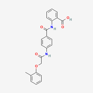 molecular formula C23H20N2O5 B3685042 2-[(4-{[(2-methylphenoxy)acetyl]amino}benzoyl)amino]benzoic acid 