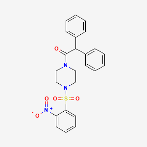 molecular formula C24H23N3O5S B3685043 1-[4-(2-NITROBENZENESULFONYL)PIPERAZIN-1-YL]-2,2-DIPHENYLETHANONE 