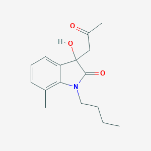molecular formula C16H21NO3 B368505 1-butyl-3-hydroxy-7-methyl-3-(2-oxopropyl)-1,3-dihydro-2H-indol-2-one CAS No. 881079-62-5