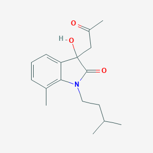 molecular formula C17H23NO3 B368506 3-羟基-1-异戊基-7-甲基-3-(2-氧代丙基)-1,3-二氢-2H-吲哚-2-酮 CAS No. 881079-64-7