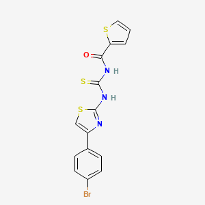 molecular formula C15H10BrN3OS3 B3685064 N-({[4-(4-bromophenyl)-1,3-thiazol-2-yl]amino}carbonothioyl)-2-thiophenecarboxamide 