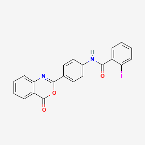 2-iodo-N-[4-(4-oxo-4H-3,1-benzoxazin-2-yl)phenyl]benzamide