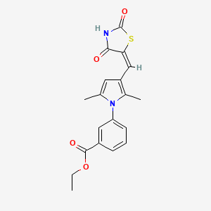 ETHYL 3-(3-{[(5E)-2,4-DIOXO-1,3-THIAZOLIDIN-5-YLIDENE]METHYL}-2,5-DIMETHYL-1H-PYRROL-1-YL)BENZOATE