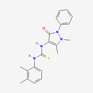 molecular formula C20H22N4OS B3685086 N-(1,5-dimethyl-3-oxo-2-phenyl-2,3-dihydro-1H-pyrazol-4-yl)-N'-(2,3-dimethylphenyl)thiourea 