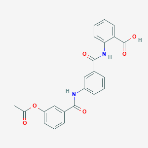 molecular formula C23H18N2O6 B3685104 2-[(3-{[3-(acetyloxy)benzoyl]amino}benzoyl)amino]benzoic acid 