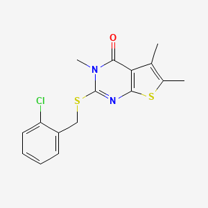 2-[(2-chlorobenzyl)sulfanyl]-3,5,6-trimethylthieno[2,3-d]pyrimidin-4(3H)-one