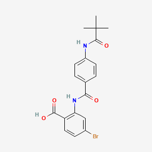 molecular formula C19H19BrN2O4 B3685126 4-BROMO-2-[4-(2,2-DIMETHYLPROPANAMIDO)BENZAMIDO]BENZOIC ACID 