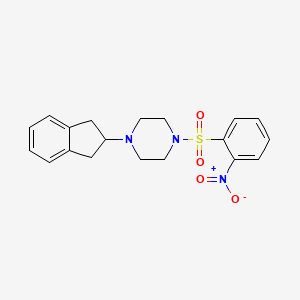 molecular formula C19H21N3O4S B3685130 1-(2,3-dihydro-1H-inden-2-yl)-4-[(2-nitrophenyl)sulfonyl]piperazine 