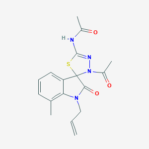molecular formula C17H18N4O3S B368515 N-(4-acetyl-7'-methyl-2'-oxo-1'-prop-2-enylspiro[1,3,4-thiadiazole-5,3'-indole]-2-yl)acetamide CAS No. 905775-11-3