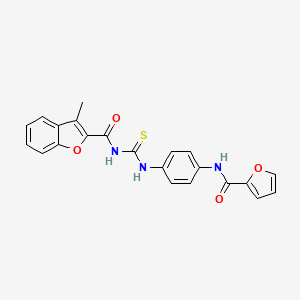 N-({4-[(furan-2-ylcarbonyl)amino]phenyl}carbamothioyl)-3-methyl-1-benzofuran-2-carboxamide