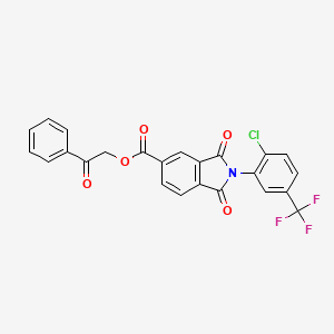 2-oxo-2-phenylethyl 2-[2-chloro-5-(trifluoromethyl)phenyl]-1,3-dioxo-2,3-dihydro-1H-isoindole-5-carboxylate