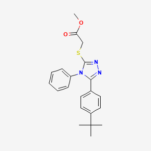 molecular formula C21H23N3O2S B3685183 methyl {[5-(4-tert-butylphenyl)-4-phenyl-4H-1,2,4-triazol-3-yl]thio}acetate 