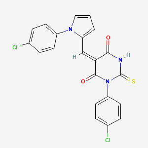 1-(4-CHLOROPHENYL)-5-{(E)-1-[1-(4-CHLOROPHENYL)-1H-PYRROL-2-YL]METHYLIDENE}-2-THIOXODIHYDRO-4,6(1H,5H)-PYRIMIDINEDIONE