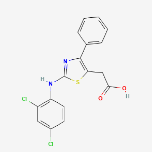 molecular formula C17H12Cl2N2O2S B3685198 {2-[(2,4-dichlorophenyl)amino]-4-phenyl-1,3-thiazol-5-yl}acetic acid 