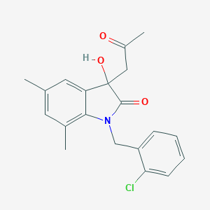 1-(2-chlorobenzyl)-3-hydroxy-5,7-dimethyl-3-(2-oxopropyl)-1,3-dihydro-2H-indol-2-one