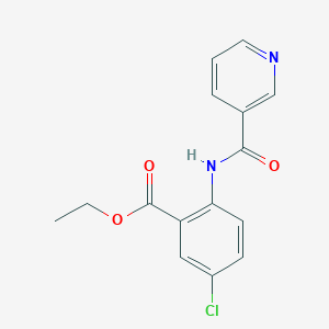 molecular formula C15H13ClN2O3 B368522 Ethyl 5-chloro-2-[(3-pyridinylcarbonyl)amino]benzoate CAS No. 1020250-51-4