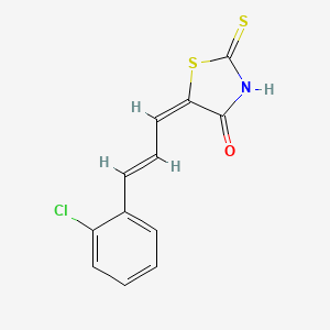 molecular formula C12H8ClNOS2 B3685229 (5E)-5-[(2E)-3-(2-CHLOROPHENYL)PROP-2-EN-1-YLIDENE]-2-SULFANYLIDENE-1,3-THIAZOLIDIN-4-ONE 