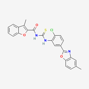 1-[2-CHLORO-5-(5-METHYL-1,3-BENZOXAZOL-2-YL)PHENYL]-3-(3-METHYL-1-BENZOFURAN-2-CARBONYL)THIOUREA