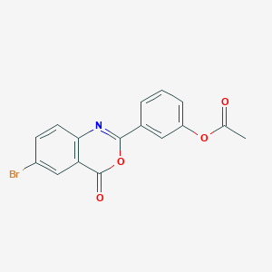 [3-(6-Bromo-4-oxo-3,1-benzoxazin-2-yl)phenyl] acetate