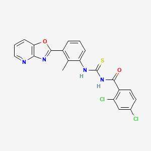 2,4-dichloro-N-{[2-methyl-3-([1,3]oxazolo[4,5-b]pyridin-2-yl)phenyl]carbamothioyl}benzamide