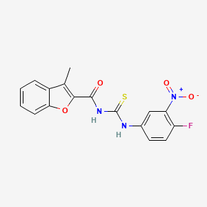 N-{[(4-fluoro-3-nitrophenyl)amino]carbonothioyl}-3-methyl-1-benzofuran-2-carboxamide