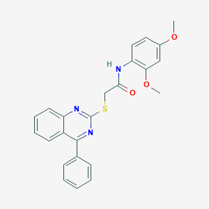 molecular formula C24H21N3O3S B368531 N-(2,4-dimethoxyphenyl)-2-((4-phenylquinazolin-2-yl)thio)acetamide CAS No. 710287-18-6