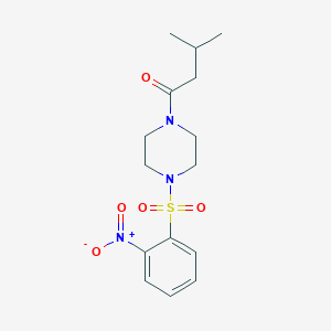 3-METHYL-1-{4-[(2-NITROPHENYL)SULFONYL]PIPERAZINO}-1-BUTANONE