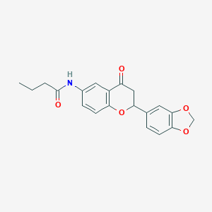 molecular formula C20H19NO5 B368534 N-[2-(1,3-benzodioxol-5-yl)-4-oxo-3,4-dihydro-2H-chromen-6-yl]butanamide CAS No. 938025-81-1
