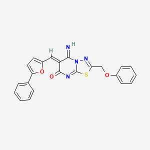 (6Z)-5-imino-2-(phenoxymethyl)-6-[(5-phenylfuran-2-yl)methylidene]-[1,3,4]thiadiazolo[3,2-a]pyrimidin-7-one