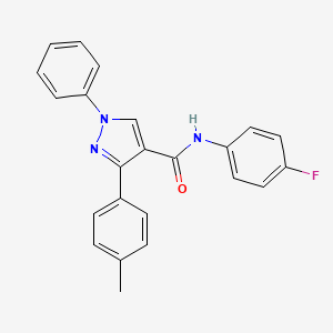 N-(4-fluorophenyl)-3-(4-methylphenyl)-1-phenylpyrazole-4-carboxamide