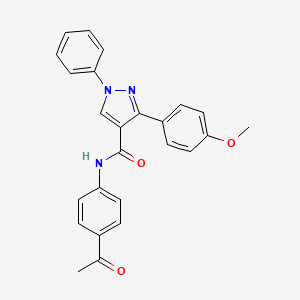 molecular formula C25H21N3O3 B3685381 N-(4-acetylphenyl)-3-(4-methoxyphenyl)-1-phenylpyrazole-4-carboxamide 