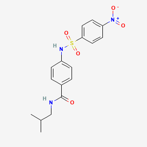 molecular formula C17H19N3O5S B3685395 N-isobutyl-4-{[(4-nitrophenyl)sulfonyl]amino}benzamide 