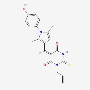 (5E)-5-{[1-(4-hydroxyphenyl)-2,5-dimethyl-1H-pyrrol-3-yl]methylidene}-1-(prop-2-en-1-yl)-2-thioxodihydropyrimidine-4,6(1H,5H)-dione