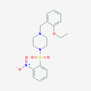 molecular formula C19H23N3O5S B3685445 1-[(2-ETHOXYPHENYL)METHYL]-4-(2-NITROBENZENESULFONYL)PIPERAZINE 